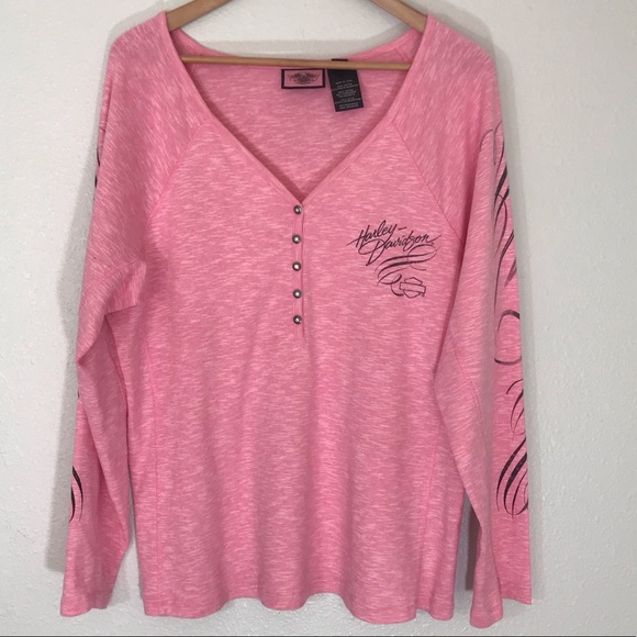 Harley-Davidson Tops - EUC HARLEY DAVIDSON Longsleeve Henley Plus Size 2W